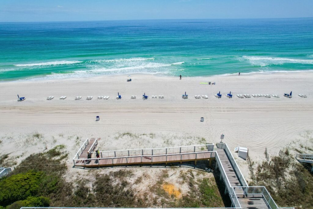 Beachfront view on the Emerald Coast of Florida